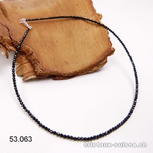 Collier Spinelle noir facetté 3 mm / 45 cm