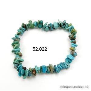 Bracelet Turquoise d'Afrique, élastique 19 cm. Taille L