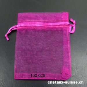 Sachet en organza Rose foncé  8,5 x 6,5 cm