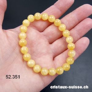 Bracelet Calcite jaune claire 8 - 9 mm, élastique 18,5 - 19 cm