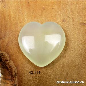 Coeur Jade Serpentine claire 3,5 x 3,5 x 1 cm