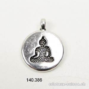 Charm Bouddha en métal argenté, diam. 1,5 cm. OFFRE SPÉCIALE