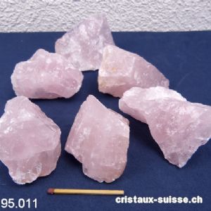 Quartz rose clair brut 110 à 140 grammes