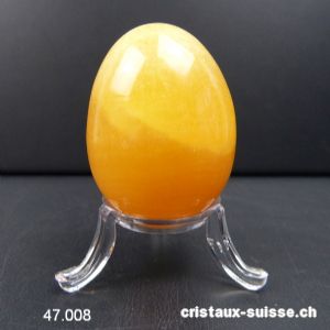 Oeuf Calcite orange 5 x 3,8 cm avec support plexiglas