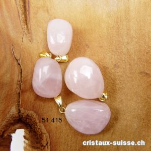 Pendentif Quartz Rose avec boucle métal doré