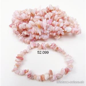 Bracelet Opale des Andes rose - Chrysopale, élastique 18 - 19 cm. Taille M-L