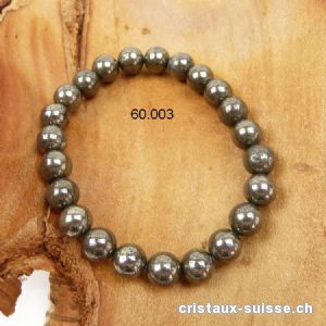 Bracelet Pyrite boules 8 mm / 18,5 - 19 cm