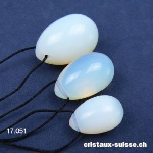 Lot 3 Oeufs Yoni Opaline - Opalite. Percés. OFFRE SPECIALE