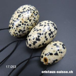 Lot 3 Oeufs YONI Jaspe Dalmatien. Percés. OFFRE SPECIALE