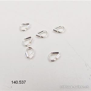 10 x Coulisseau protecteur de fil d'acier ou de satin en argent 925, long. 4 mm