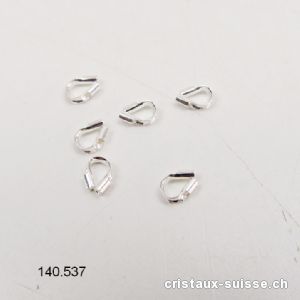 10 x Coulisseau protecteur de fil d'acier ou de satin en argent 925, long. 4 mm