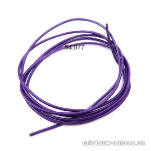 Cordon en cuir Violet foncé à nouer, 1,5 mm / 1 mètre