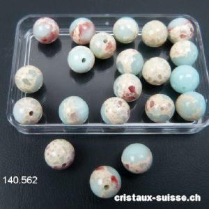 Agate Aqua -Terra claire, boule percée 8 - 8,5 mm