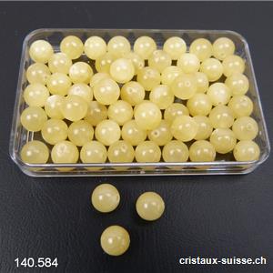 Calcite jaune clair, boule percée 6,5 mm