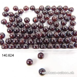 Grenat Almandin foncé, boule percée 4,5 mm