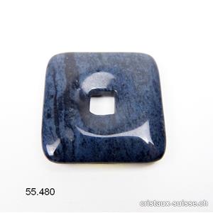 Dumortiérite bleu nuit, donut carré 3 cm