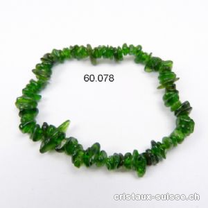 Bracelet Chromdiopside - Diopside chromifère, élastique 17,5 cm. Taille S-M