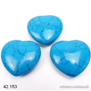 Coeur Turquénite - Howlite bleue 4,2 x 3,9 x 1,4 cm