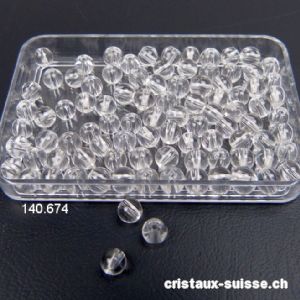 Cristal de Roche, boule percée 4 - 4,5 mm