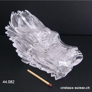 Crâne DRAGON Cristal de Roche 13 cm. Pièce unique 568 grammes. Qualité A