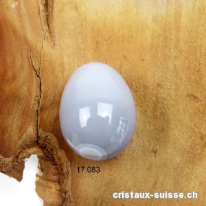 1 Oeuf YONI Agate nature grise 4 x 3 cm. Taille M. Non percé