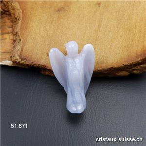 Pendentif Calcédoine bleue, Ange 2,5 - 3 cm avec boucle argent 925