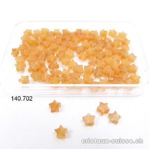 Aventurine orange claire, Etoile plate percée 4 mm. OFFRE SPECIALE