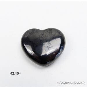 Coeur Schungite avec paillettes de Pyrite naturelles 2,8 x 2,5 cm