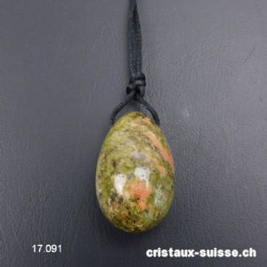 1 Oeuf YONI Unakite - Epidote 3 x 2 cm. Taille S. PERCÉ