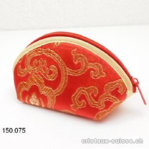 Pochette demi-lune Rouge et Or, avec fermeture éclair. OFFRE SPECIALE