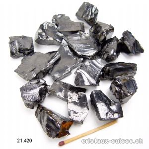 Schungite noble cristallisée brute 5,8 à 7,5 grammes. Taille L