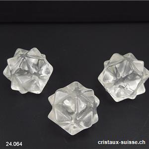 Icosaèdre - Météorite - Cristal de Roche 2,5 cm, env. 25 grammes