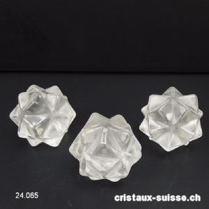 Icosaèdre - Météorite - Cristal de Roche 2,7 - 2,9 cm, 30 à 35 grammes