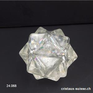 Icosaèdre - Météorite - Cristal de Roche 4,5 cm. Pièce unique 146 grammes