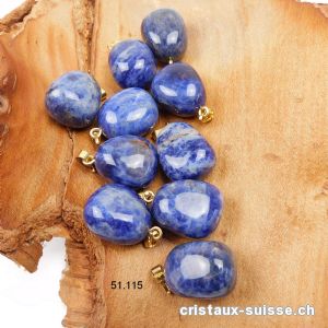 Pendentif Sodalite avec boucle métal doré