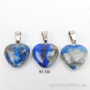 Pendentif Lapis-Lazuli coeur 1,5 cm avec boucle métal. OFFRE SPECIALE