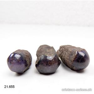 Saphir brut - Corindon bleu-violet-rouge 2,8 - 3,4 cm