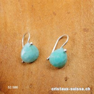 Boucles d'oreilles Amazonite facettée en argent 925