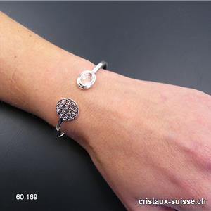 Bracelet Cristal de Roche - Fleur de vie en argent 925