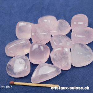 Quartz rose translucide 2 - 2,5 cm. Taille M. Qualité A