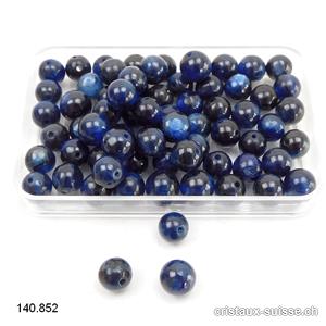 Cyanite - Disthène noire et bleue, boule percée 5,5 - 6,5 mm