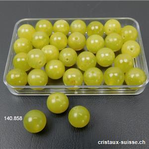 Jade Olive, boule percée 8 mm