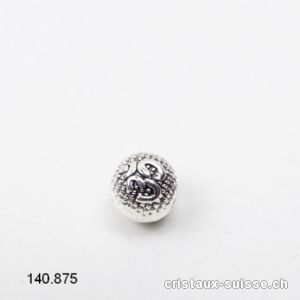 Intercalaire OM en métal argenté 8 x 7 mm. Boule légèrement ovale. OFFRE SPECIALE