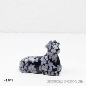 Vache Obsidienne Flocons de Neige 4 cm