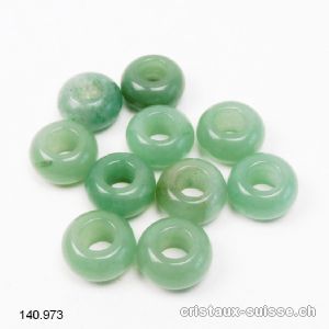 Aventurine verte Donut - Rondelle 1,4 x 0,8 cm / trou 6 mm