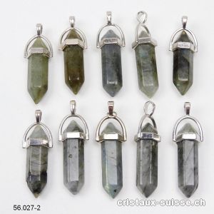 Pendentif Labradorite 3 cm, en métal. Qual AB. OFFRE SPECIALE