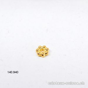 1 x mini Fleur percée 4,2 mm, Intercalaire en argent 925 doré