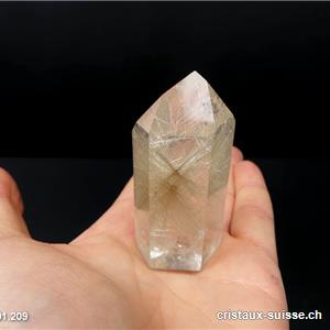 Rutile - Cristal de roche, pointe polie 6,4 x 3 x 2,6 cm. Pièce unique 84 grammes