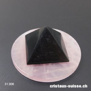 Set anti-ondes 5 G, Pyramide Schungite 3 cm et Disque Quartz rose 6 cm