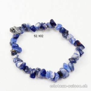 Bracelet Sodalite, élastique 17 à 18 cm, Taille S-M